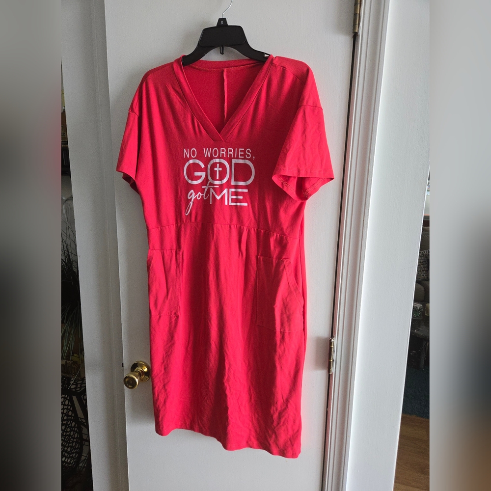 Casual V-neck Dress (God got Me)